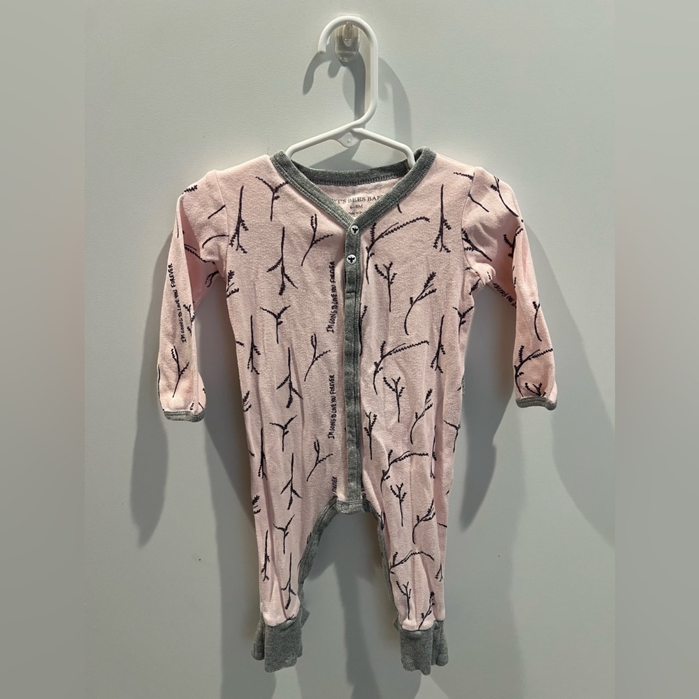 Burt’s Bees Baby Pink and Purple Onesie